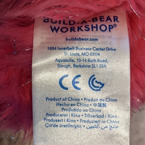 BUILD A BEAR Sloth Pink Sparkle Glitter Fuzzy Plush with Velcro Feet/Hands  18" - Picture 2 of 5